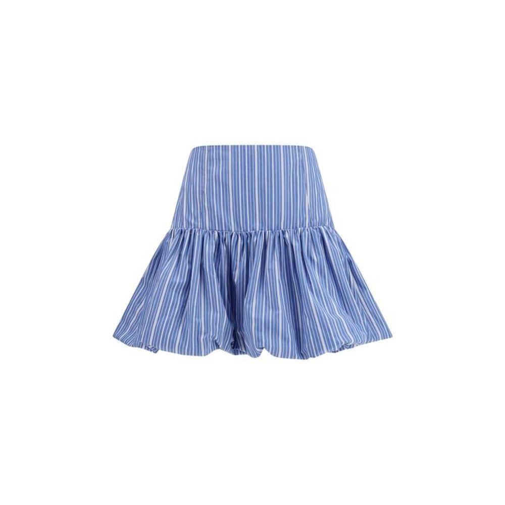 Ganni Blue Cotton Mini Women's Skirt